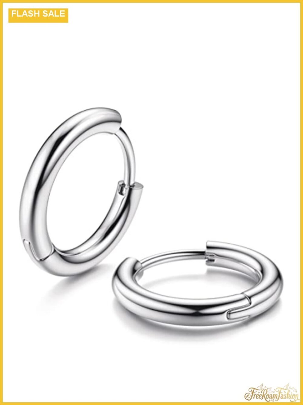 Solid G23 Titanium Hinged Sleeper Hoop Earrings for Women Men Hypoallergenic